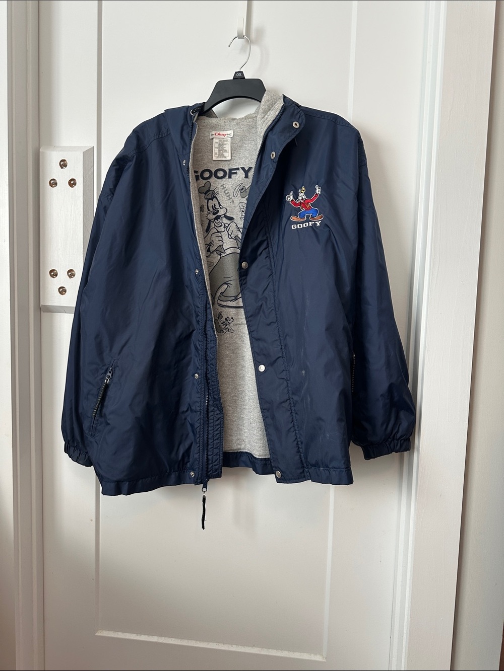 Disney Navy Windbreaker Jacket with Goofy Patch